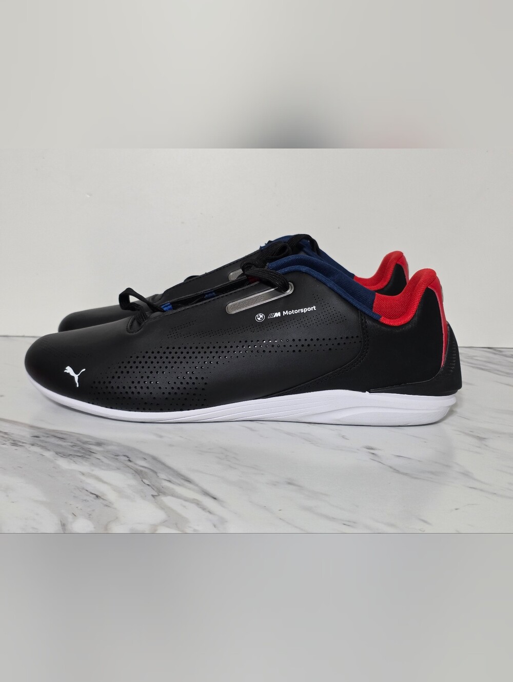 Puma Black Motorsport Sneakers with Red and Blue Accents